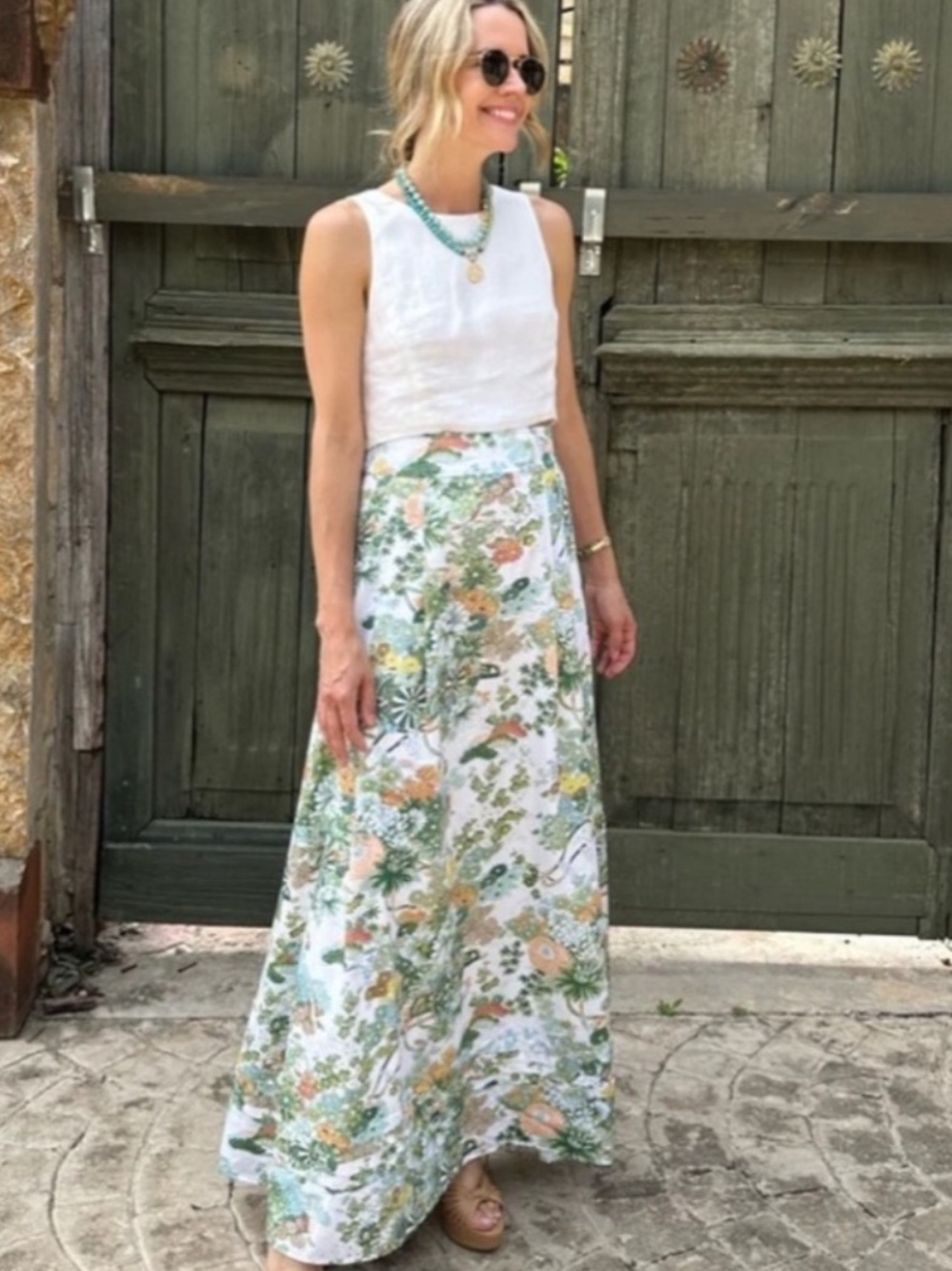 Mason’s Daughter Maxi Skirt Women’s Small Spring Chinoiserie Floral No Liner B22
